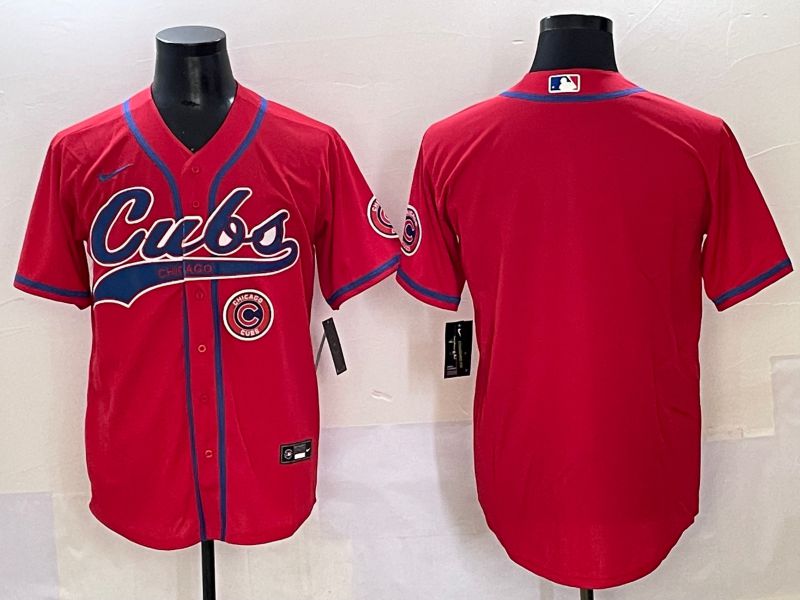 Men 2025 Chicago Cubs Blank Red Joint Name Nike MLB Jersey style 5->cincinnati reds->MLB Jersey